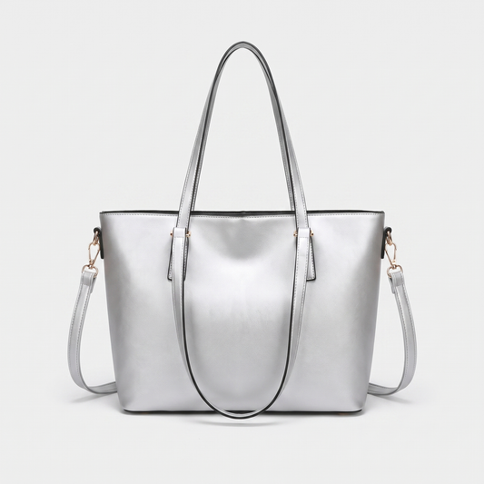 Harper Double Handle Shoulder Bag in silver
